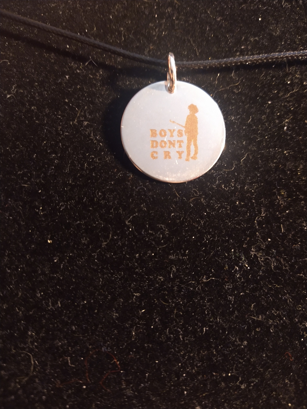 Boys Don't Cry Engraved Silver Disc Pendant Necklace- The Cure